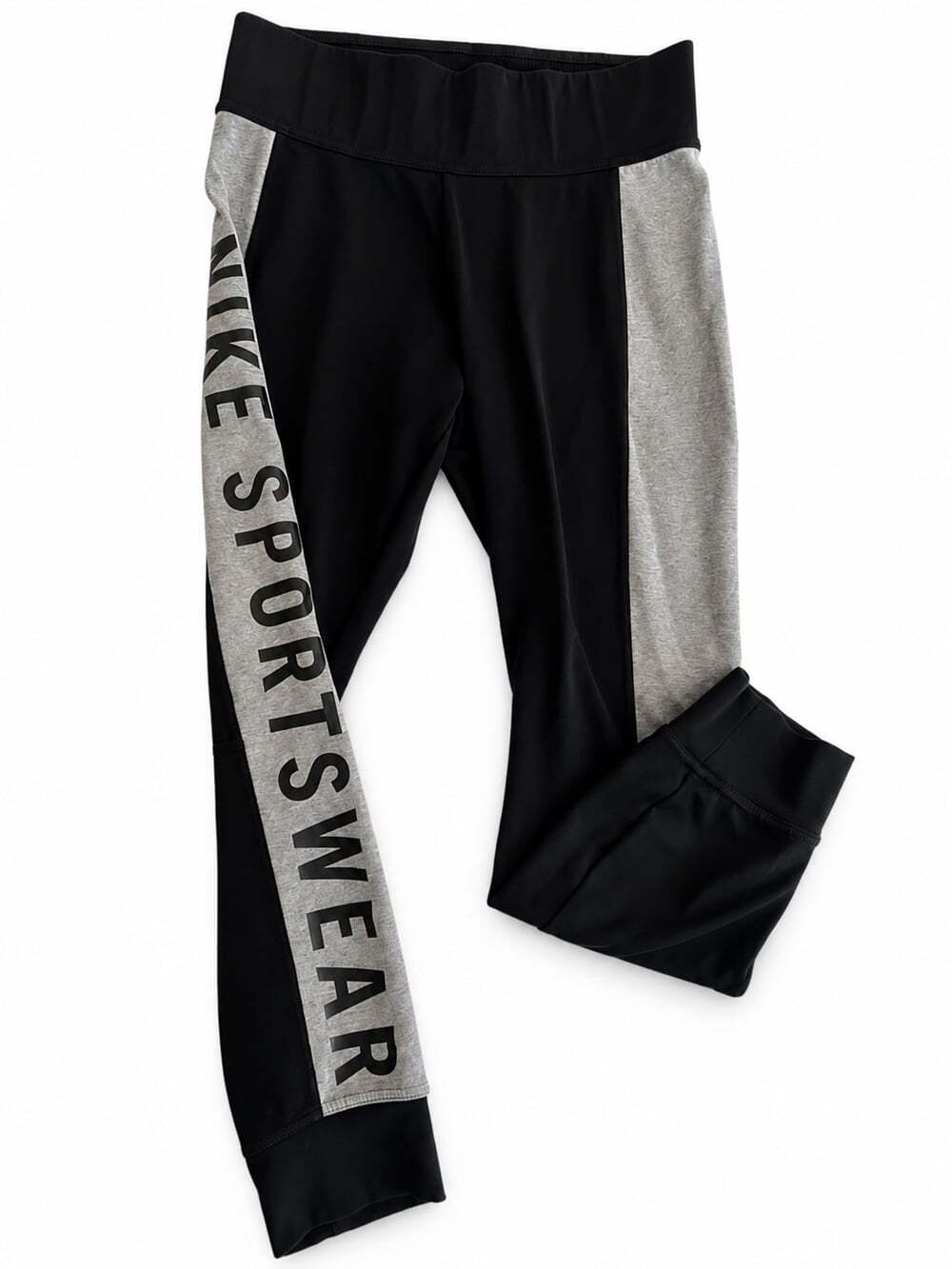 Nike Sportswear Women's Leggings XL Black Gray Colorblock Logo High Rise